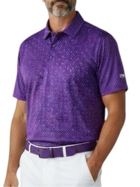 Chase 54 Legends Golf & Country Club Purple Geo Print Men’s Polo Shirt Size L